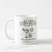 Retro Moderne Margaritas und Matrimone Striped Bac Kaffeetasse (Links)