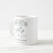 Retro Moderne Margaritas und Matrimone Striped Bac Kaffeetasse (Vorderseite Links)