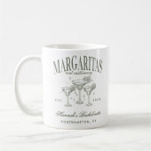 Retro Moderne Margaritas und Matrimone Striped Bac Kaffeetasse (Links)