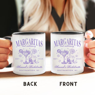 Retro Moderne Margaritas und Matrimone Striped Bac Kaffeetasse