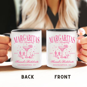 Retro Moderne Margaritas und Matrimone Striped Bac Kaffeetasse