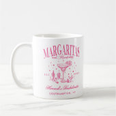 Retro Moderne Margaritas und Matrimone Striped Bac Kaffeetasse (Links)