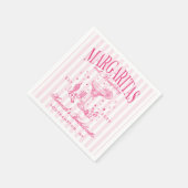 Retro Moderne Margaritas und Matrimone Striped Bac Serviette (Ecke)