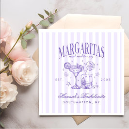 Retro Moderne Margaritas und Matrimone Striped Bac Serviette