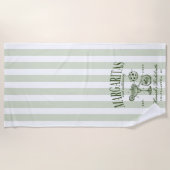 Retro Moderne Margaritas und Matrimone Striped Bac Strandtuch (Vorderseite)