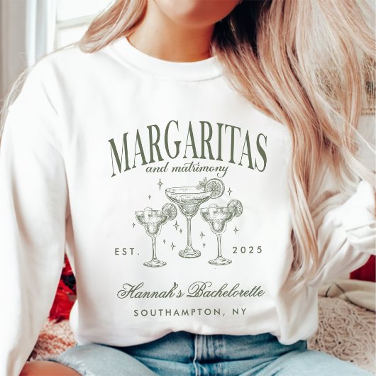 Retro Moderne Margaritas und Matrimone Striped Bac Sweatshirt