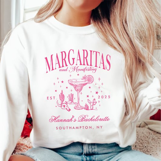 Retro Moderne Margaritas und Matrimone Striped Bac Sweatshirt