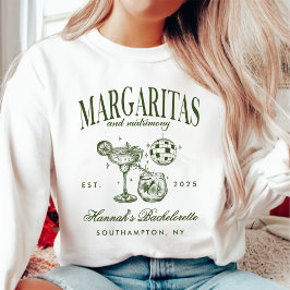 Retro Moderne Margaritas und Matrimone Striped Bac Sweatshirt
