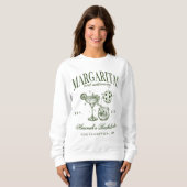 Retro Moderne Margaritas und Matrimone Striped Bac Sweatshirt (Vorne ganz)