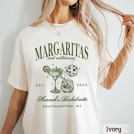 Retro Moderne Margaritas und Matrimone Striped Bac T-Shirt