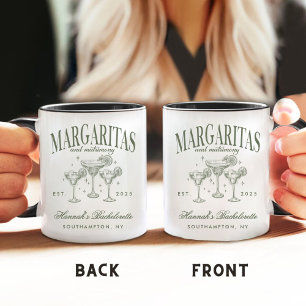 Retro Moderne Margaritas und Matrimony gestreifter Kaffeetasse