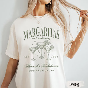 Retro Moderne Margaritas und Matrimony gestreifter T-Shirt