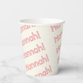 Retro Moderne Minimalistische Blasen Geburtstag Pappbecher (Rückseite)