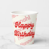 Retro Moderne Minimalistische Blasen Geburtstag Pappbecher (Vorderseite)