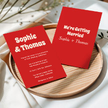 Retro-Moderne Minimalistische Hochzeit in Rot