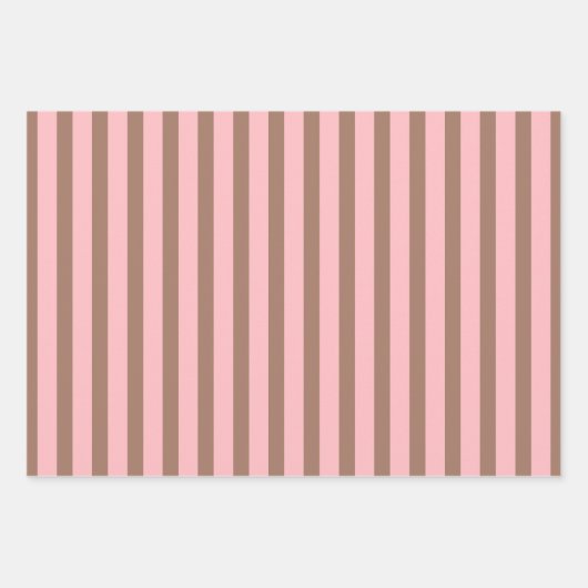 Retro Moderne Mocha-Braun- und rosa-Muster Geschenkpapier Set (Vorderseite 3)