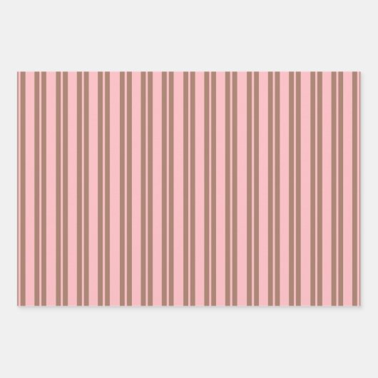 Retro Moderne Mocha-Braun- und rosa-Muster Geschenkpapier Set (Vorderseite 2)