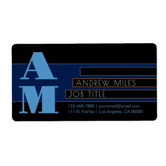 Retro-moderne Monogram & bearbeitbare Formen & Far (Vorne)