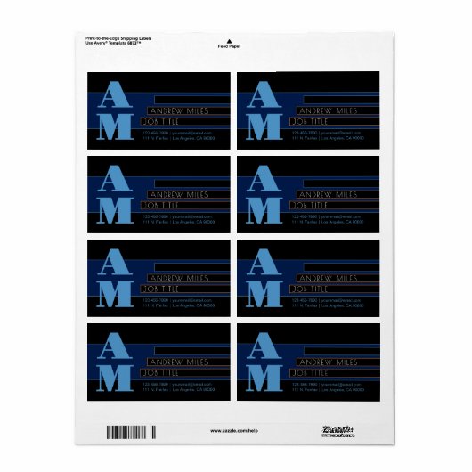 Retro-moderne Monogram & bearbeitbare Formen & Far (Vorne)