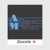 Retro-moderne Monogram & bearbeitbare Formen & Far Aufkleber (Blatt)