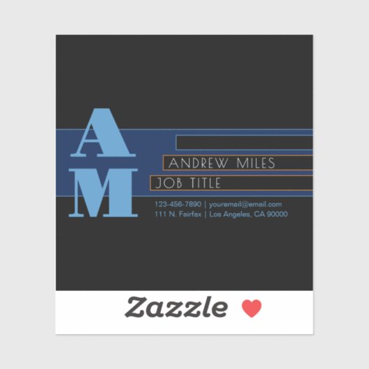 Retro-moderne Monogram & bearbeitbare Formen & Far Aufkleber (Blatt)