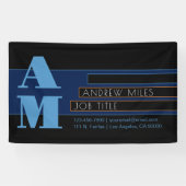 Retro-moderne Monogram & bearbeitbare Formen & Far Banner (Horizontal)