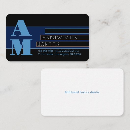 Retro-moderne Monogram & bearbeitbare Formen & Far Begleitkarte (Vorne/Hinten)