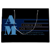 Retro-moderne Monogram & bearbeitbare Formen & Far Große Geschenktüte (Vorderseite)