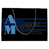 Retro-moderne Monogram & bearbeitbare Formen & Far Große Geschenktüte (Rückseite)