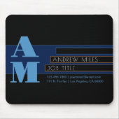 Retro-moderne Monogram & bearbeitbare Formen & Far Mousepad (Vorne)