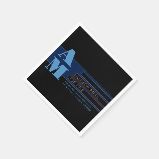 Retro-moderne Monogram & bearbeitbare Formen & Far Serviette (Ecke)