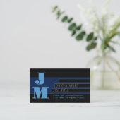 Retro-moderne Monogram & bearbeitbare Formen & Far Visitenkarte (Stehend Vorderseite)