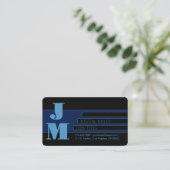 Retro-moderne Monogram & bearbeitbare Formen & Far Visitenkarte (Stehend Vorderseite)