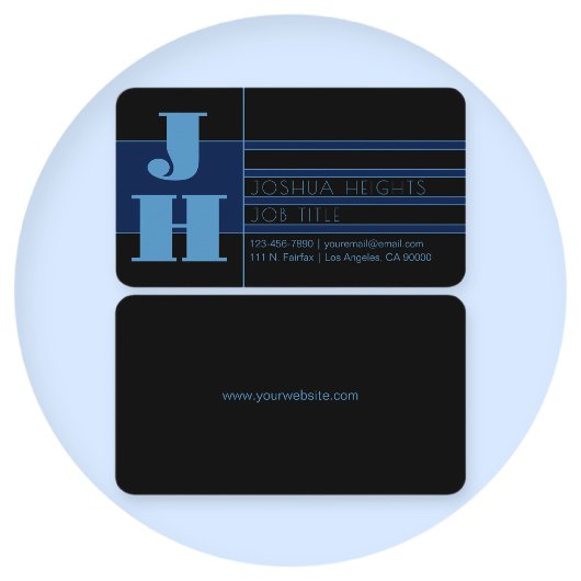 Retro-moderne Monogram & bearbeitbare Formen & Far Visitenkarte