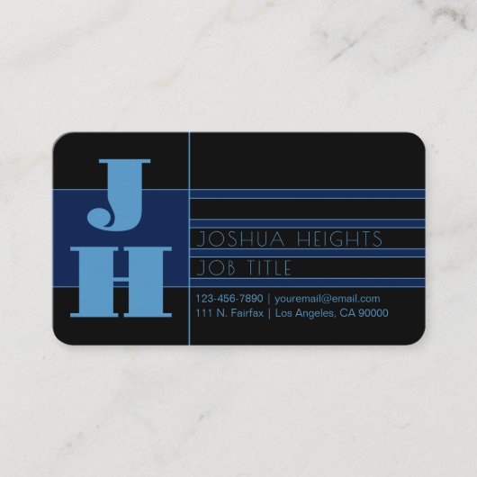 Retro-moderne Monogram & bearbeitbare Formen & Far Visitenkarte (Vorderseite)