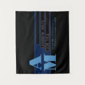 Retro-moderne Monogram & bearbeitbare Formen & Far Wandteppich (Vorderseite)