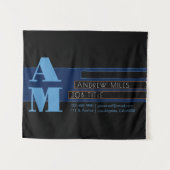 Retro-moderne Monogram & bearbeitbare Formen & Far Wandteppich (Vorderseite (Horizontal))