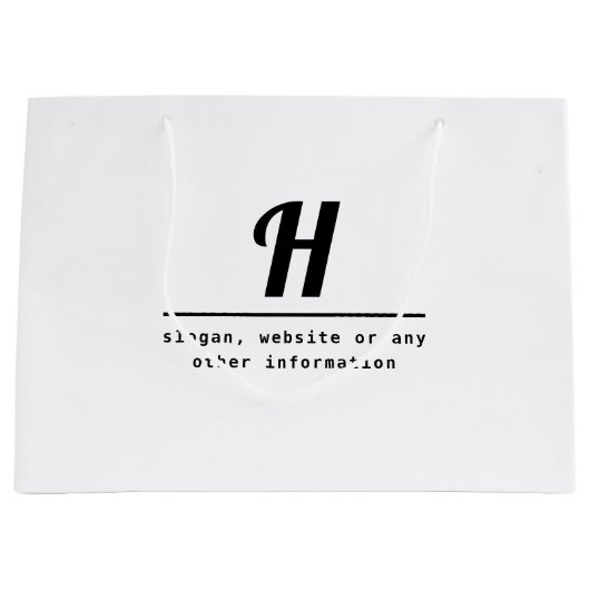 Retro-moderne Monogram & Business (oder andere) In Große Geschenktüte (Vorderseite)