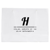 Retro-moderne Monogram & Business (oder andere) In Große Geschenktüte (Rückseite)