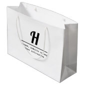 Retro-moderne Monogram & Business (oder andere) In Große Geschenktüte (Rückseite Schrägansicht)