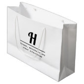 Retro-moderne Monogram & Business (oder andere) In Große Geschenktüte (Vorderseite Schrägansicht)