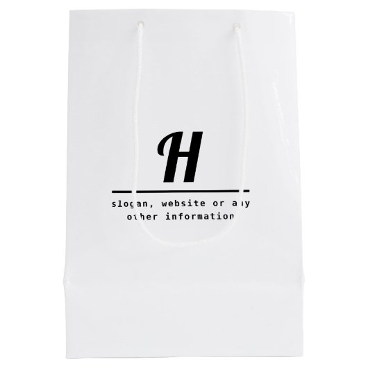 Retro-moderne Monogram & Business (oder andere) In Mittlere Geschenktüte (Rückseite)