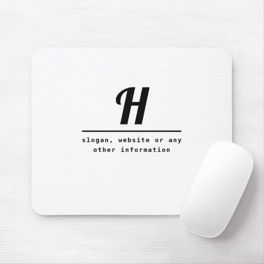 Retro-moderne Monogramm- & Geschäftsinformation (o Mousepad (Mit Mouse)
