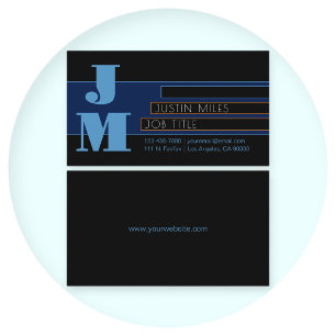 Retro-moderne Monogramme & editierbare Formen & Fa Visitenkarte
