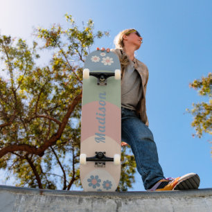 Retro Moderne Pastelkurven Personalisiert Skateboard