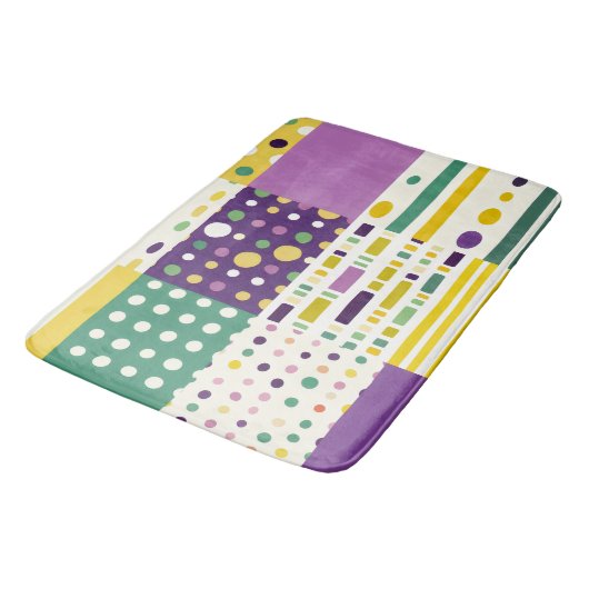 Retro Moderne Pop-Kunst des Mittelalters inspirier Badematte (Schrägansicht)