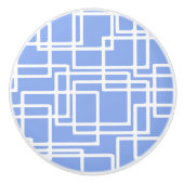 Retro Moderne Rechtecke auf Summer Sky Blue Keramikknauf (Vorderseite)