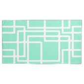 Retro moderne Rechtecke auf verdünntem Aqua Kissenbezug (Vorderseite-Links)