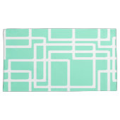 Retro moderne Rechtecke auf verdünntem Aqua Kissenbezug (Vorderseite-Rechts)