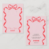 Retro-moderne rosa Ohrring-Anzeige Visitenkarte (Vorne/Hinten)